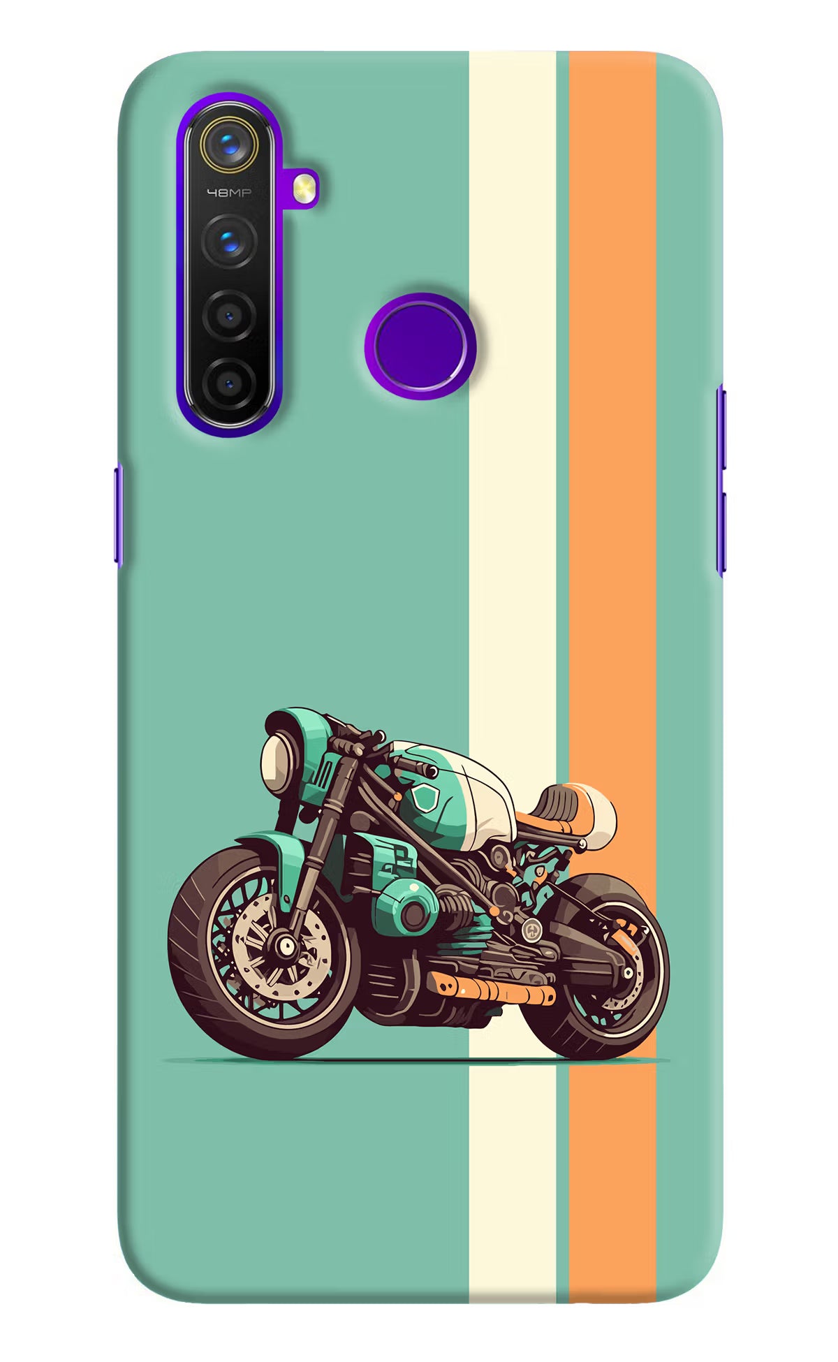 Striped Moto Drift Realme 5 Pro Hard Case Back Cover by Casekaro