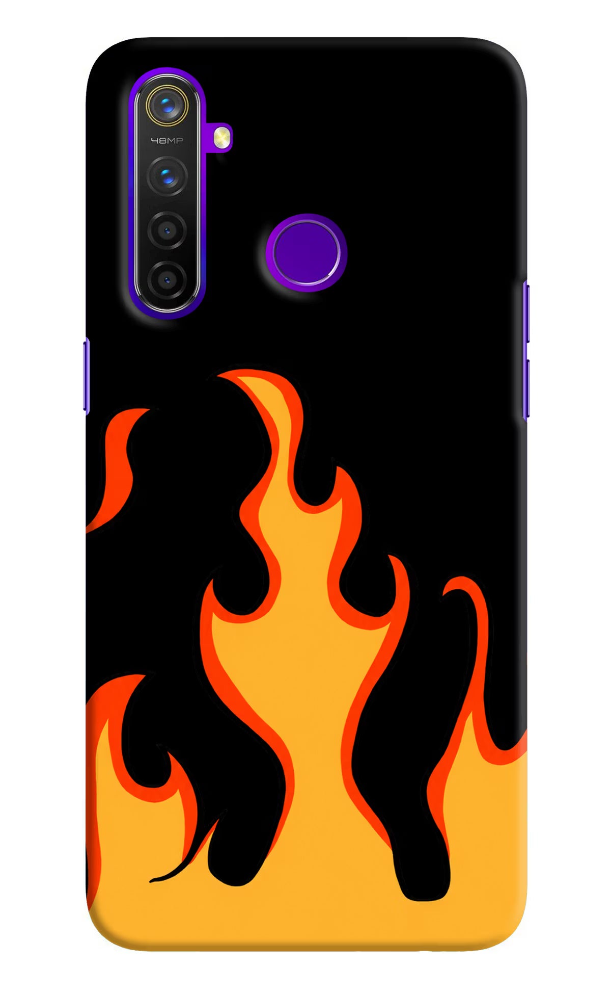 Fired Up – Black Realme 5 Pro Hard Case Back Cover by Casekaro
