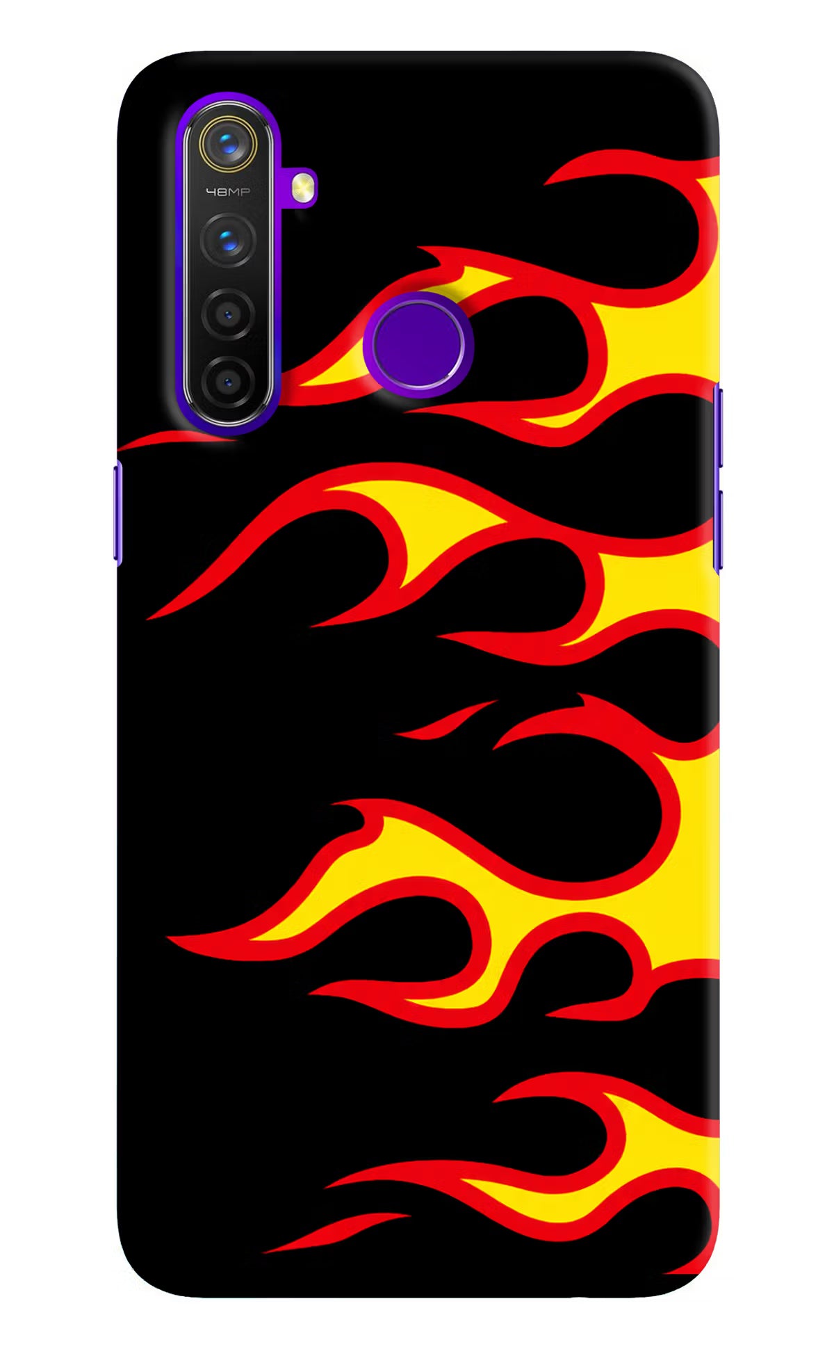 Side Sweep Flames Realme 5 Pro Hard Case Back Cover by Casekaro