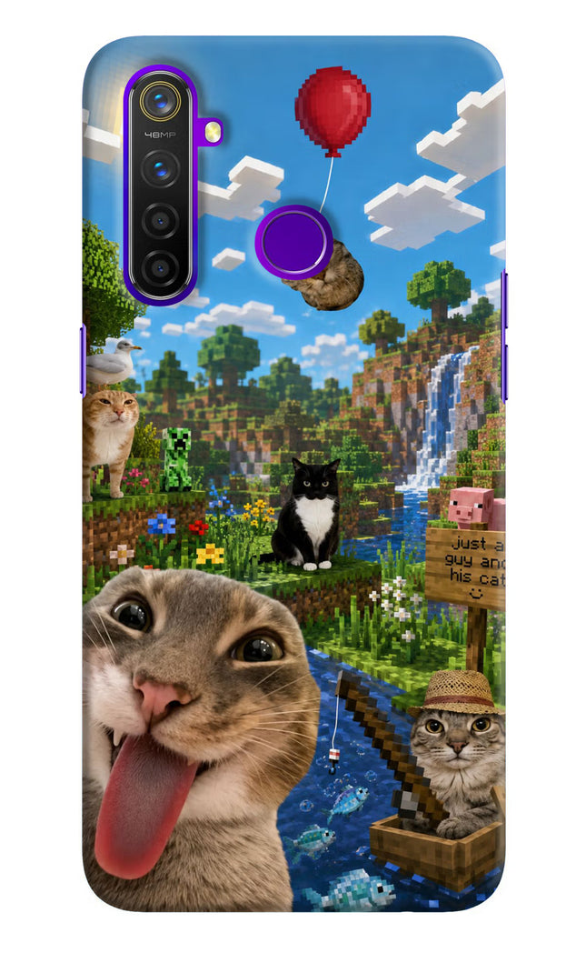 Minecraft Cat Chaos Realme 5 Pro Hard Case Back Cover by Casekaro