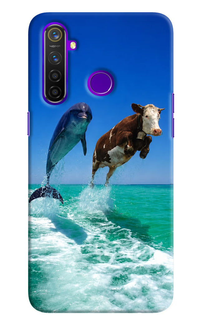 Dolphin vs Cow Realme 5 Pro Hard Case Back Cover by Casekaro