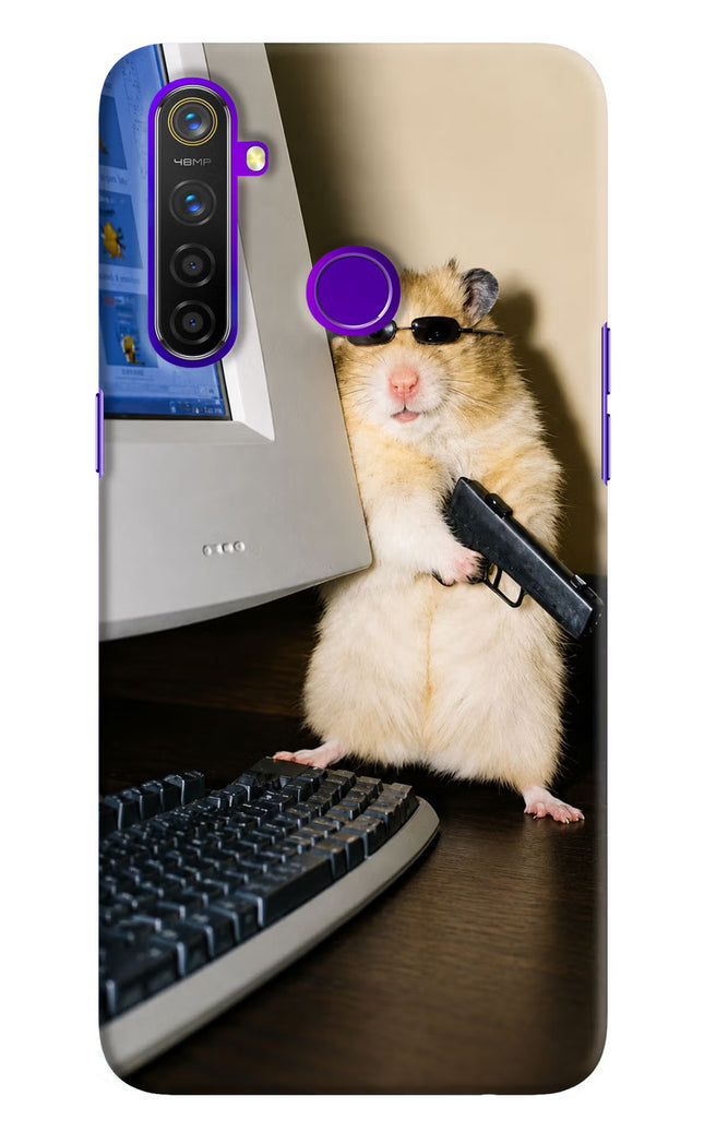 Hacker Hamster Realme 5 Pro Hard Case Back Cover by Casekaro