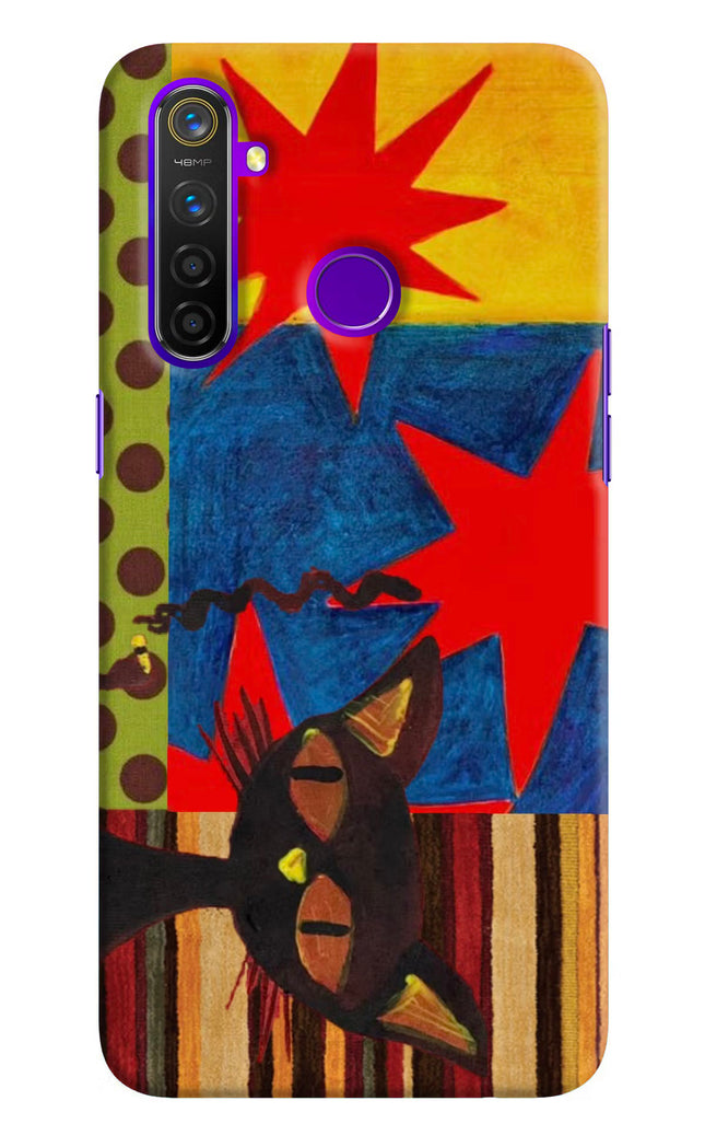 Pop Cat Realme 5 Pro Hard Case Back Cover by Casekaro