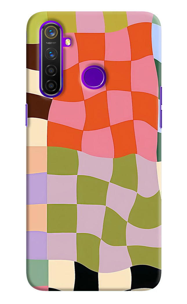 Wavy Grid Realme 5 Pro Hard Case Back Cover by Casekaro