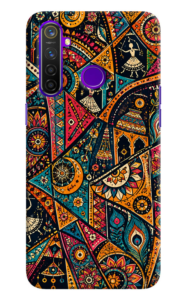 Folk Print Realme 5 Pro Hard Case Back Cover by Casekaro