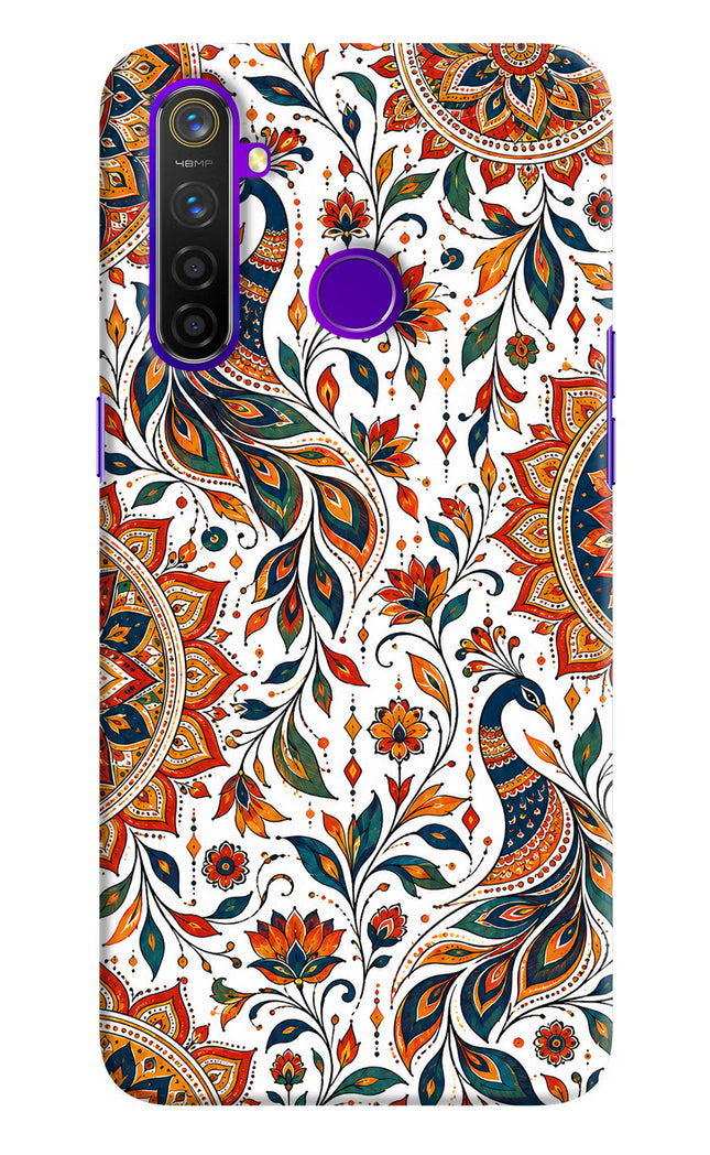 White Mayura Realme 5 Pro Hard Case Back Cover by Casekaro
