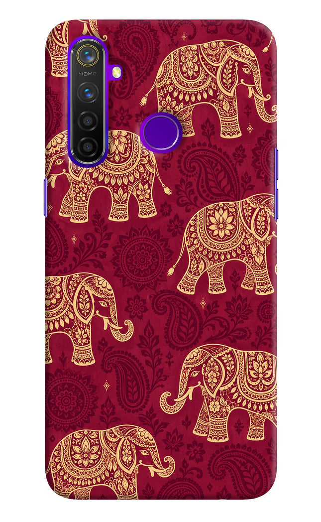 Maroon Elephant Realme 5 Pro Hard Case Back Cover by Casekaro