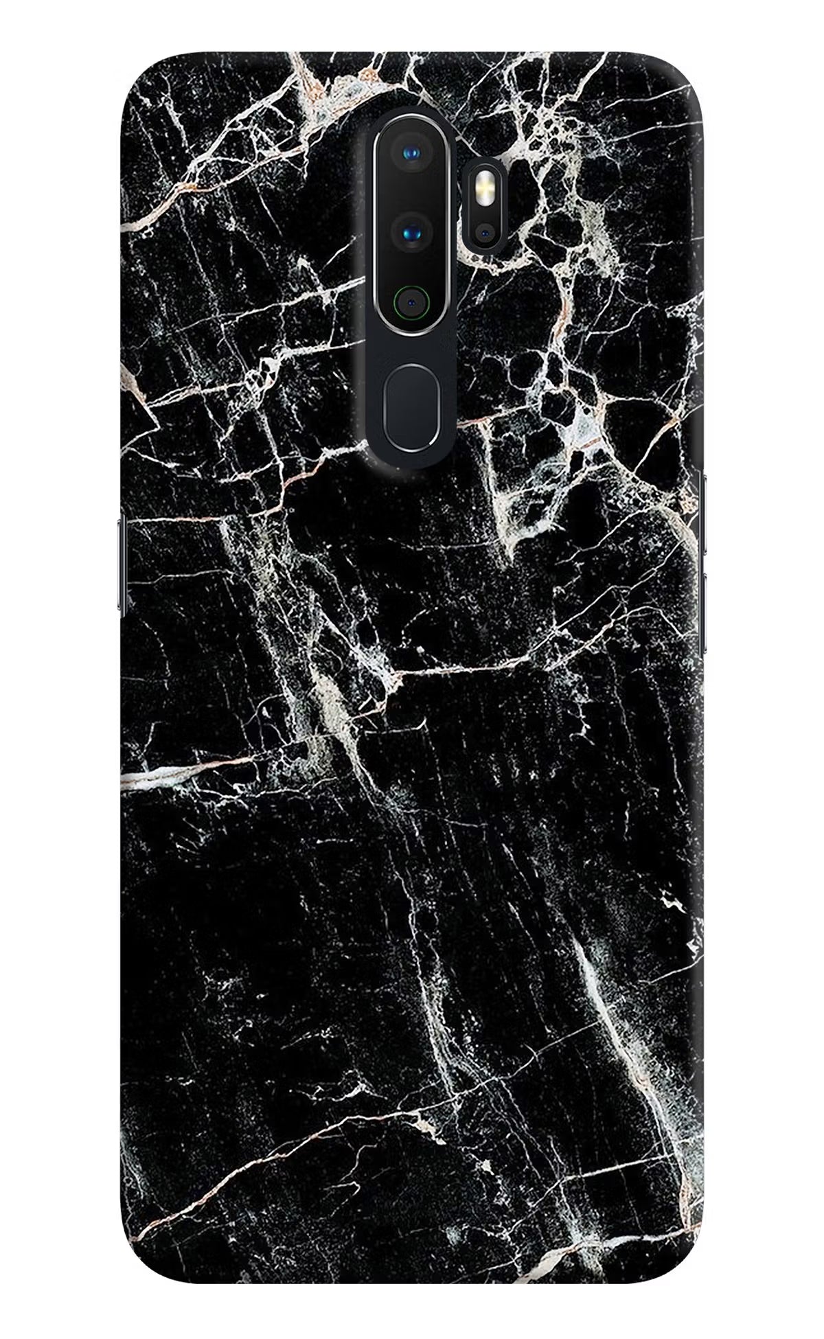 Black Marble Texture Oppo A5 2020/A9 2020 Hard Case Back Cover by Casekaro