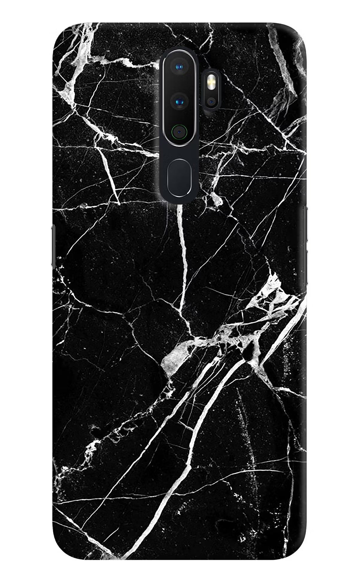 Black Marble Pattern Oppo A5 2020/A9 2020 Hard Case Back Cover by Casekaro