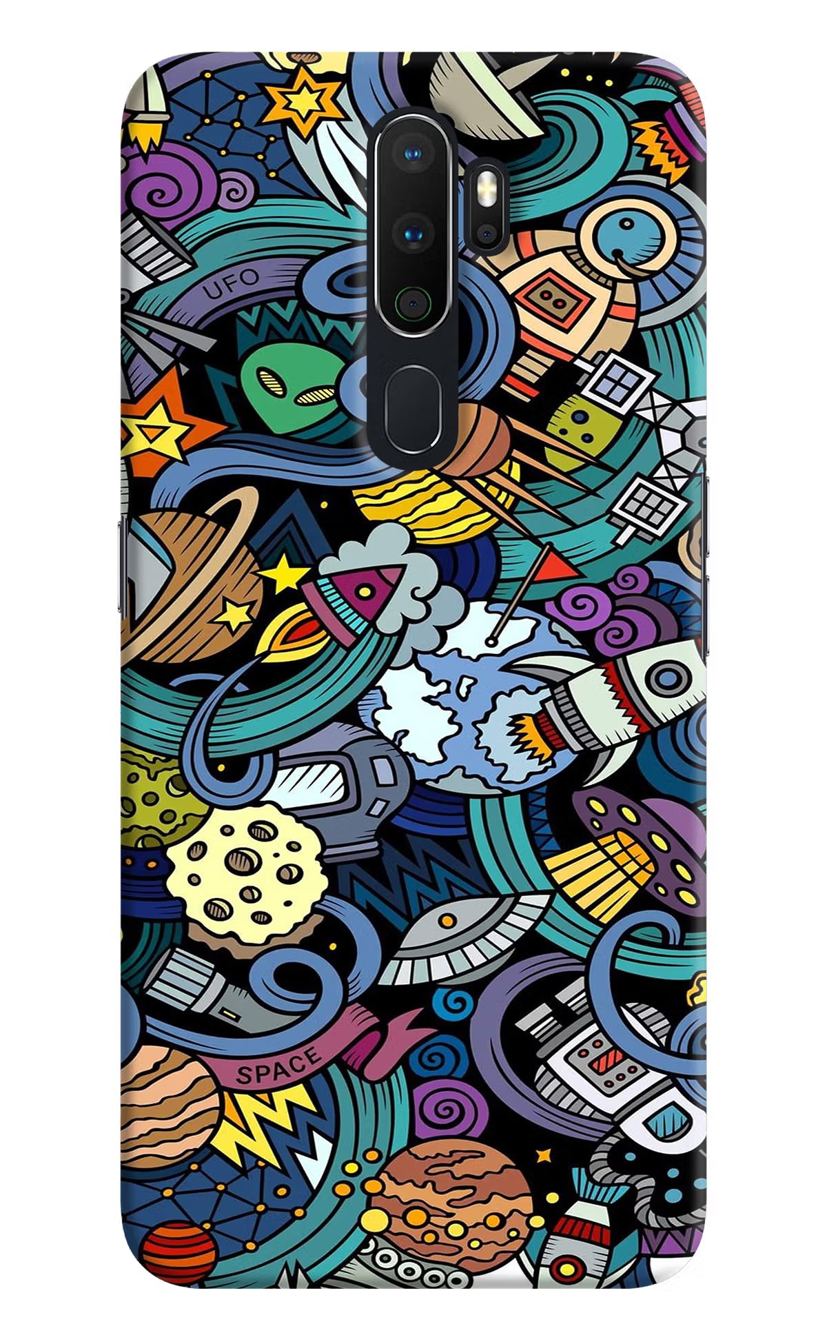 Space Abstract Oppo A5 2020/A9 2020 Hard Case Back Cover by Casekaro