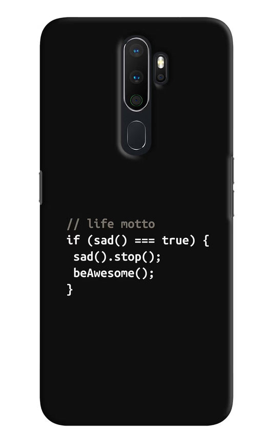 Life Motto Code Oppo A5 2020/A9 2020 Hard Case Back Cover by Casekaro