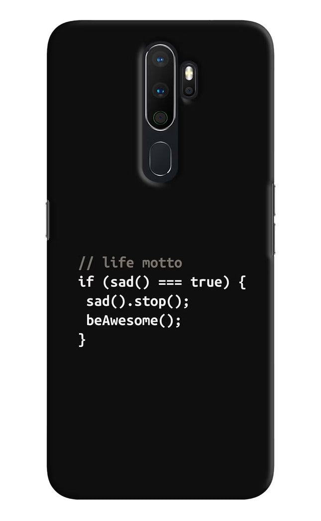 Life Motto Code Oppo A5 2020/A9 2020 Hard Case Back Cover by Casekaro