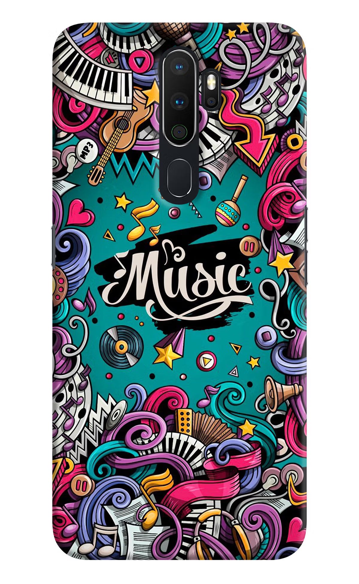 Music Graffiti Oppo A5 2020/A9 2020 Hard Case Back Cover by Casekaro