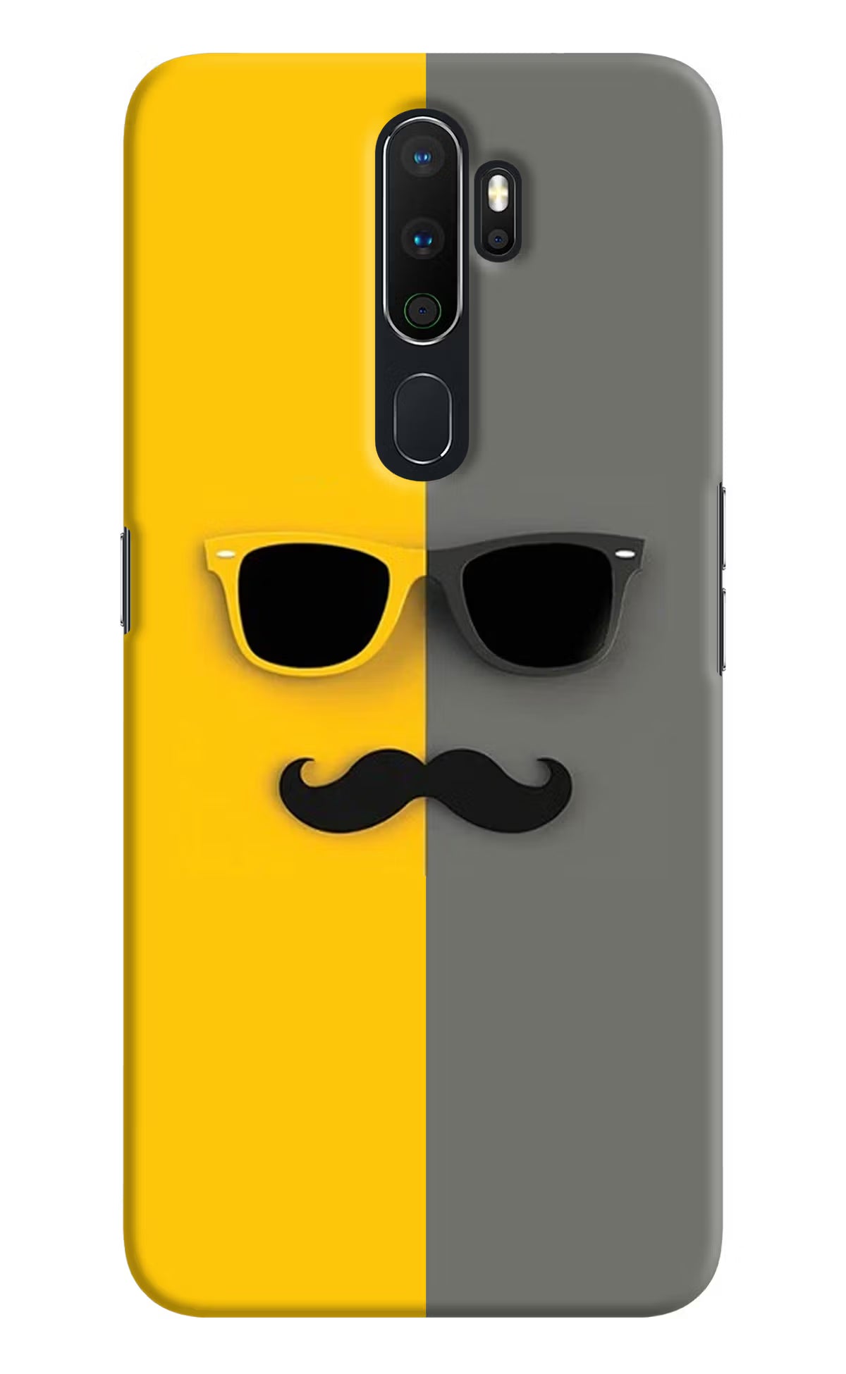 Sunglasses with Mustache Oppo A5 2020/A9 2020 Hard Case Back Cover by Casekaro