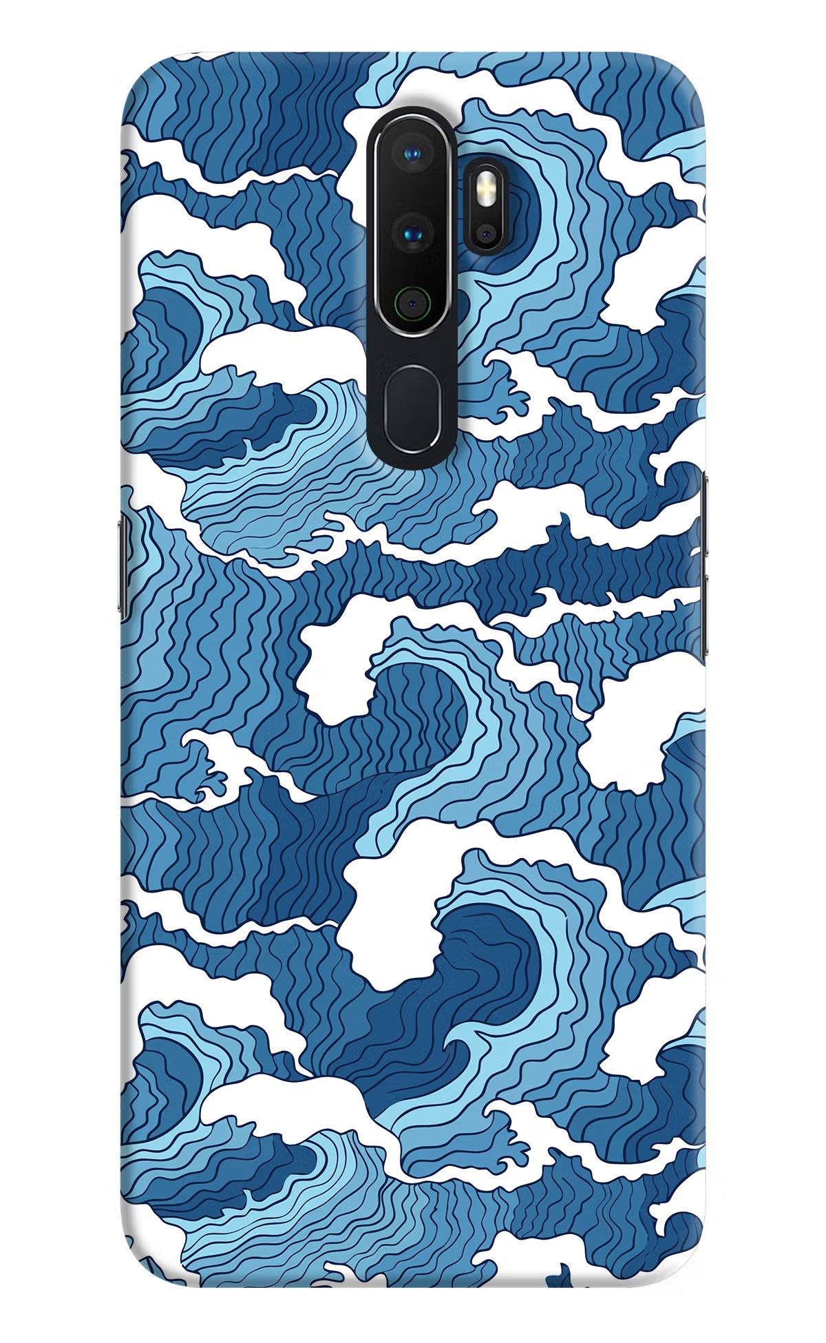 Blue Waves Oppo A5 2020/A9 2020 Hard Case Back Cover by Casekaro