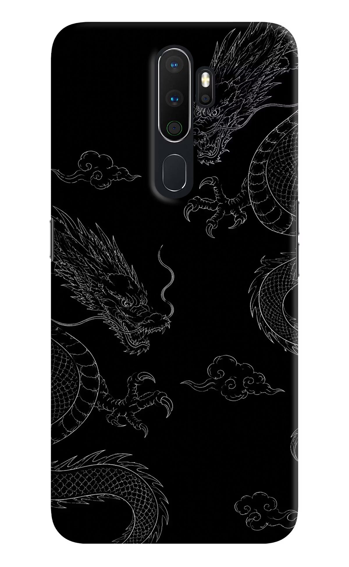 Twin Dragons Oppo A5 2020/A9 2020 Hard Case Back Cover by Casekaro