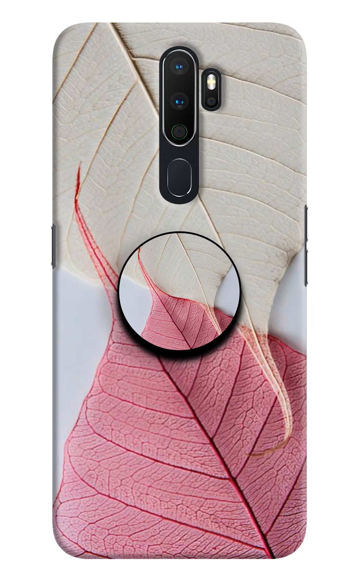 White Pink Leaf Oppo A5 2020/A9 2020 Pop Case by Casekaro