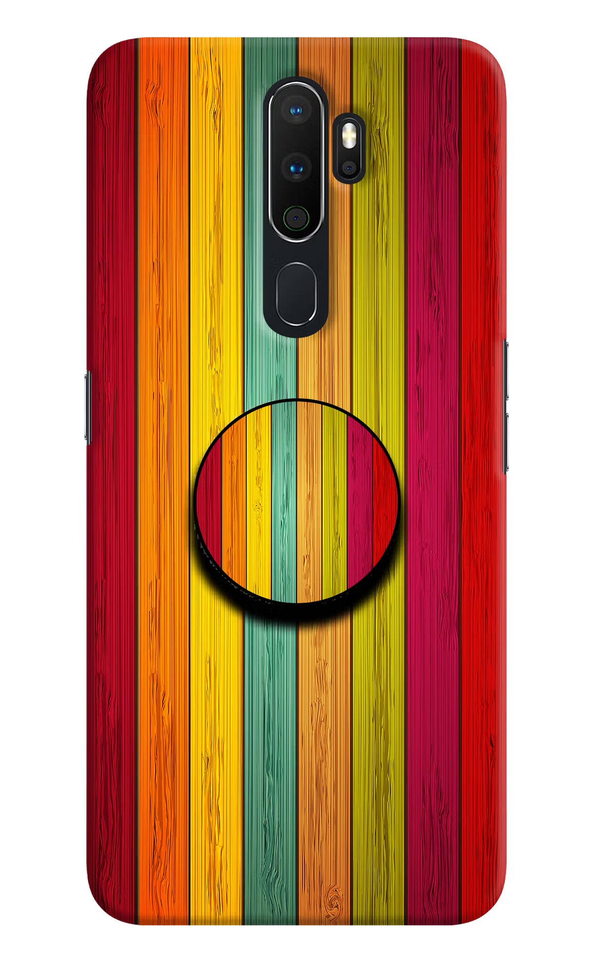 Multicolor Wooden Oppo A5 2020/A9 2020 Pop Case by Casekaro