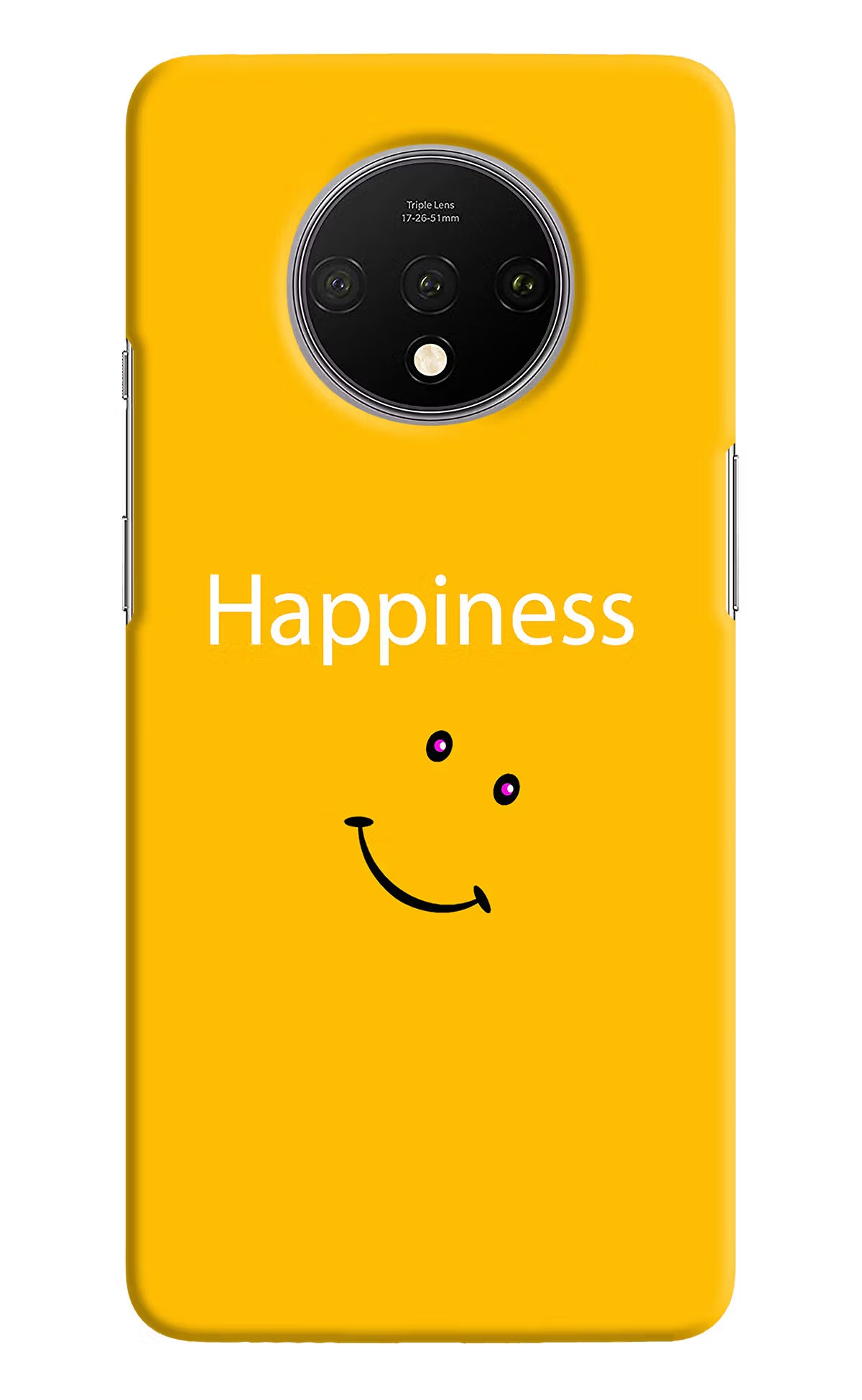 Happiness With Smiley Oneplus 7T Hard Case Back Cover by Casekaro