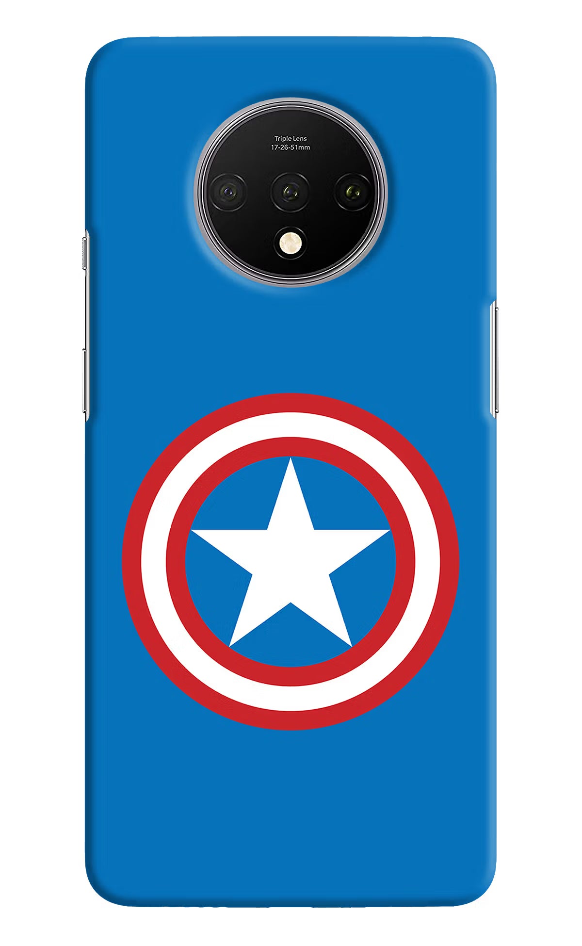 Captain America Logo Oneplus 7T Hard Case Back Cover by Casekaro