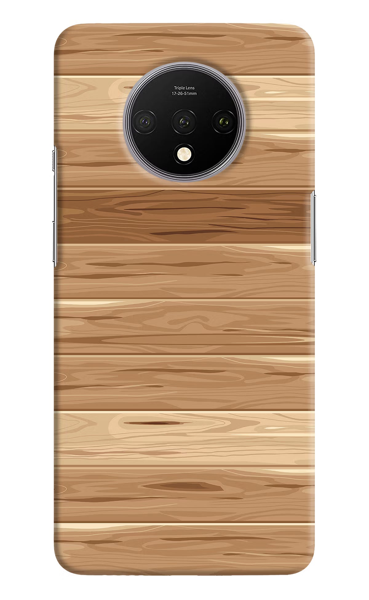 Wooden Vector Oneplus 7T Hard Case Back Cover by Casekaro