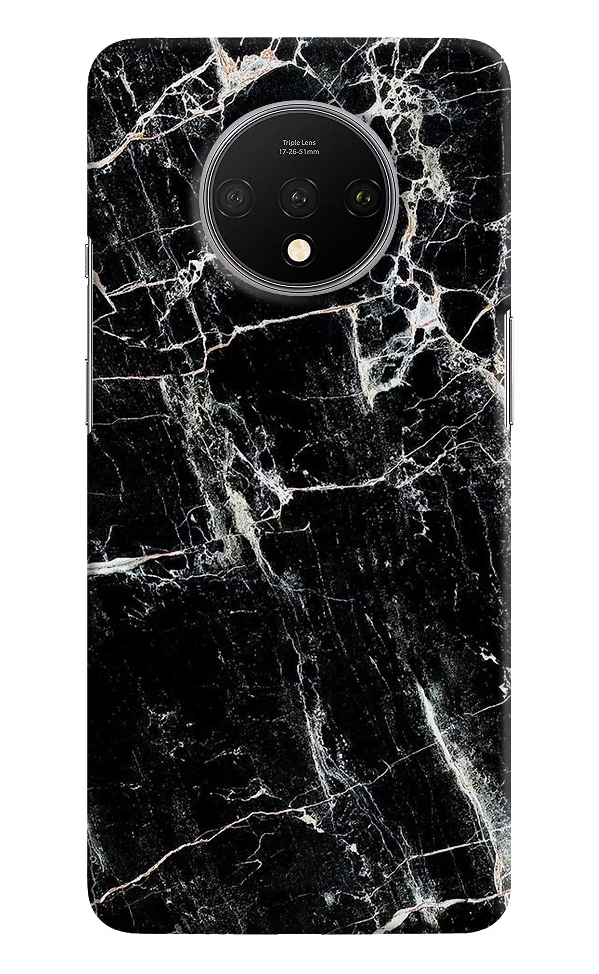 Black Marble Texture Oneplus 7T Hard Case Back Cover by Casekaro