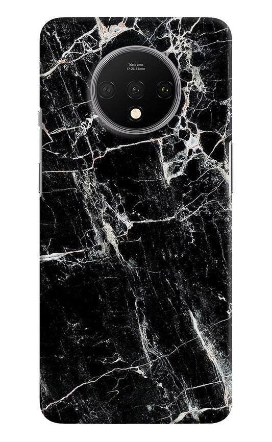 Black Marble Texture Oneplus 7T Hard Case Back Cover by Casekaro