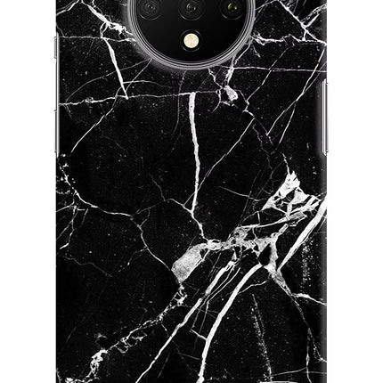 Black Marble Pattern Oneplus 7T Hard Case Back Cover by Casekaro