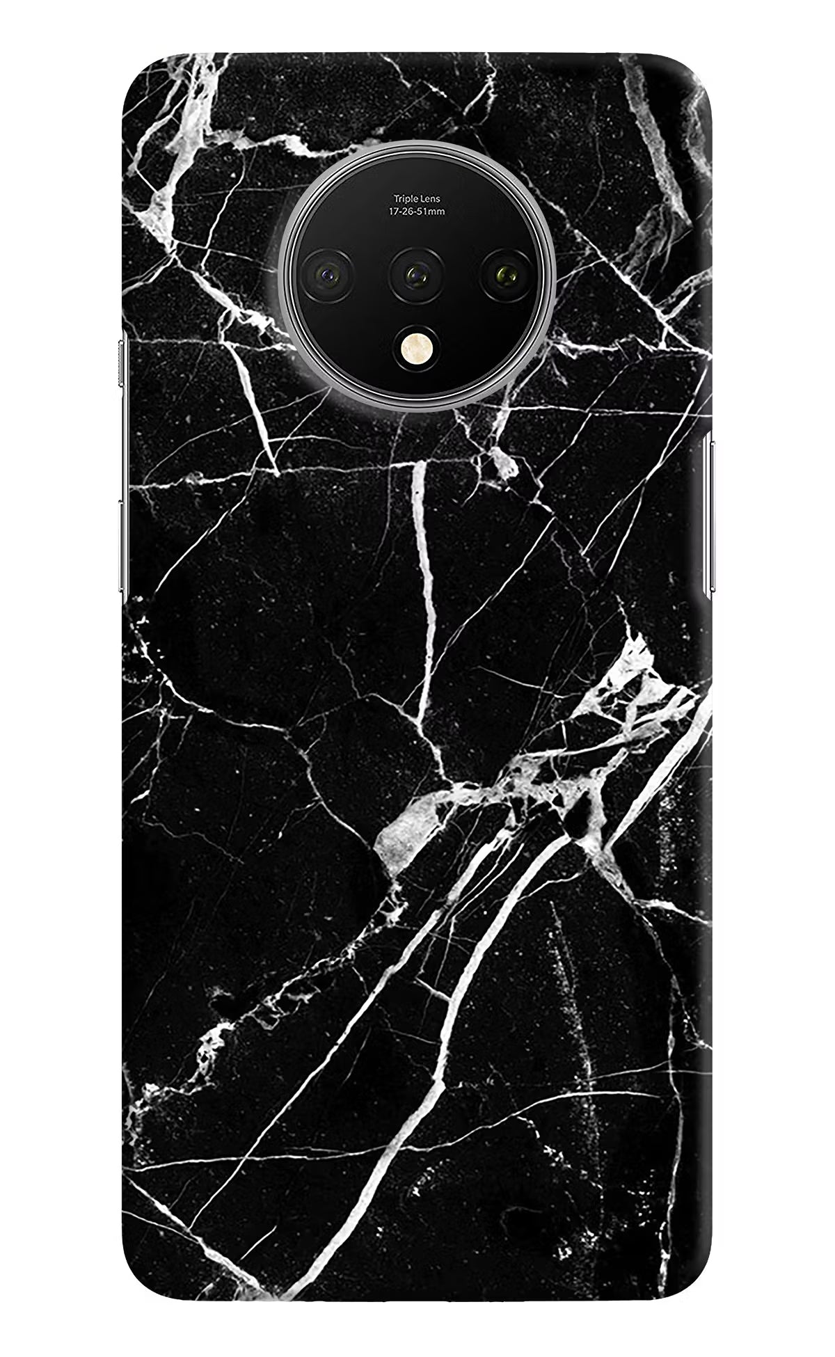 Black Marble Pattern Oneplus 7T Hard Case Back Cover by Casekaro
