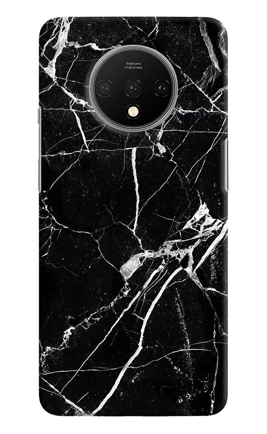 Black Marble Pattern Oneplus 7T Hard Case Back Cover by Casekaro