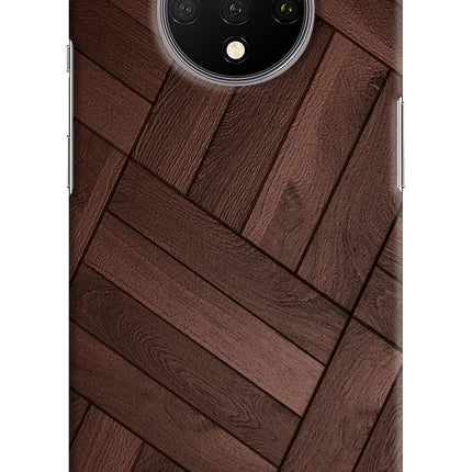 Wooden Texture Design Oneplus 7T Hard Case Back Cover by Casekaro