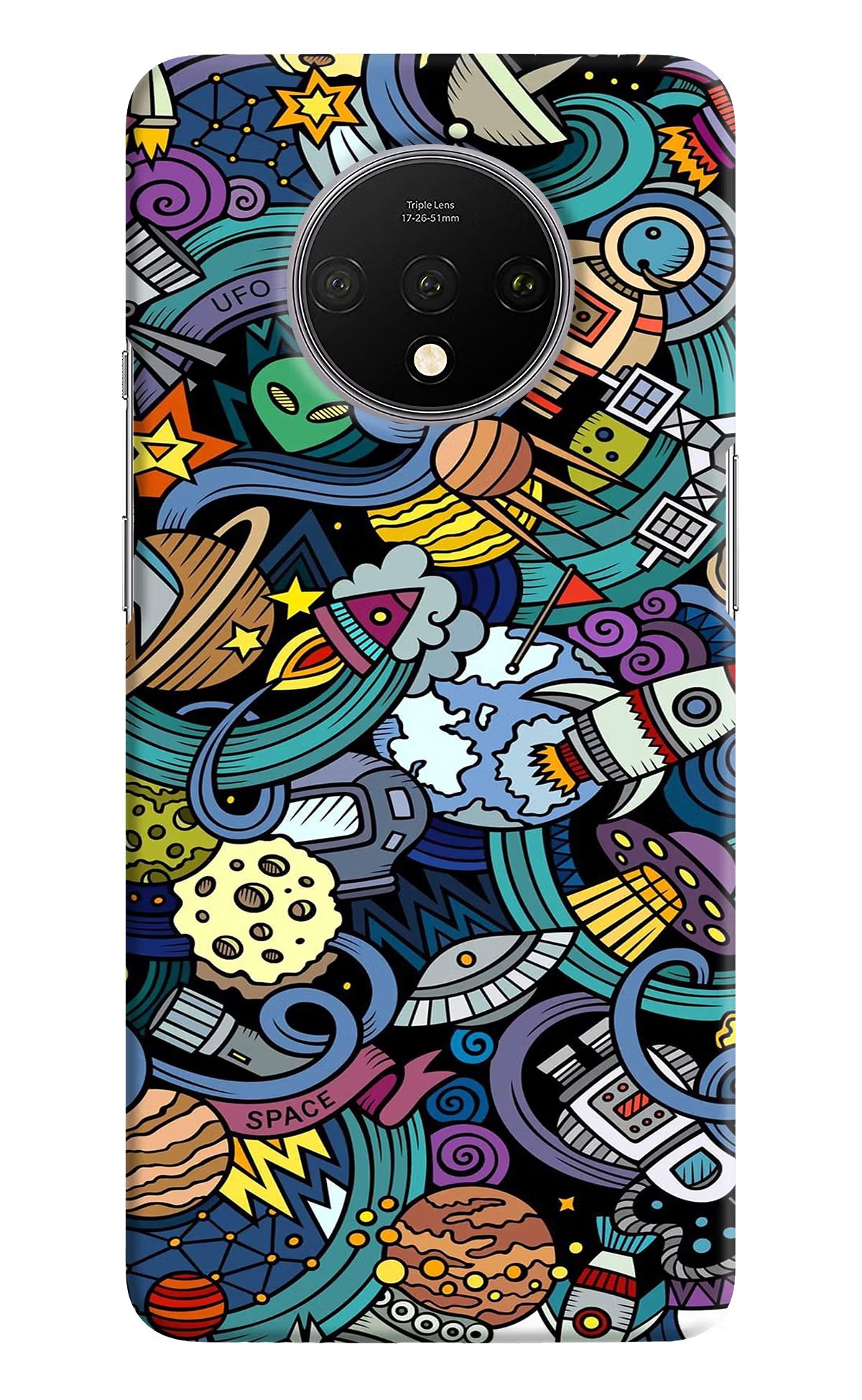 Space Abstract Oneplus 7T Hard Case Back Cover by Casekaro