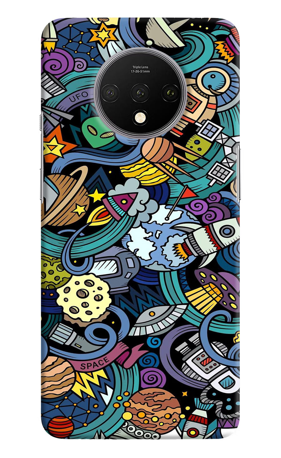Space Abstract Oneplus 7T Back Cover, Hard case