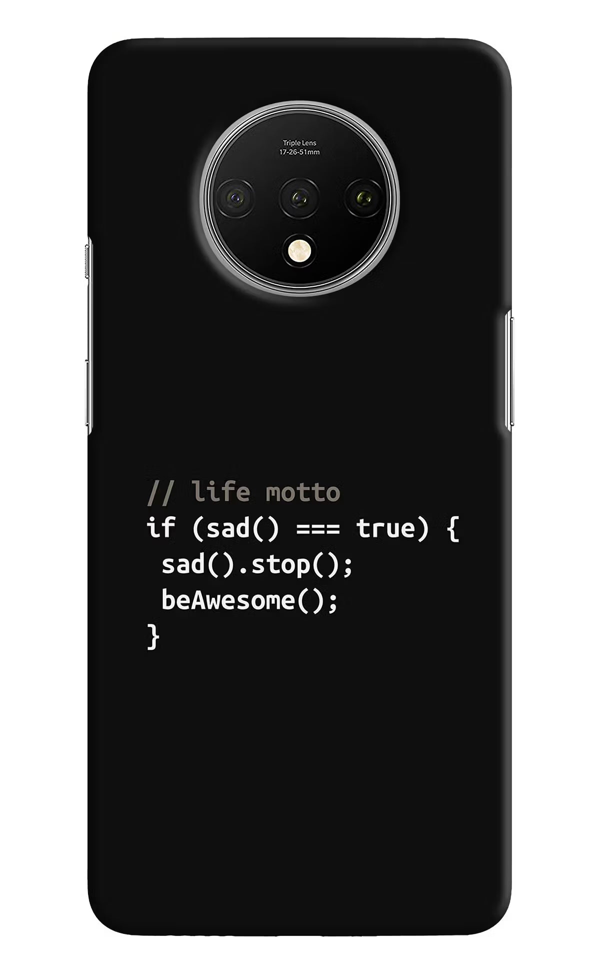 Life Motto Code Oneplus 7T Hard Case Back Cover by Casekaro