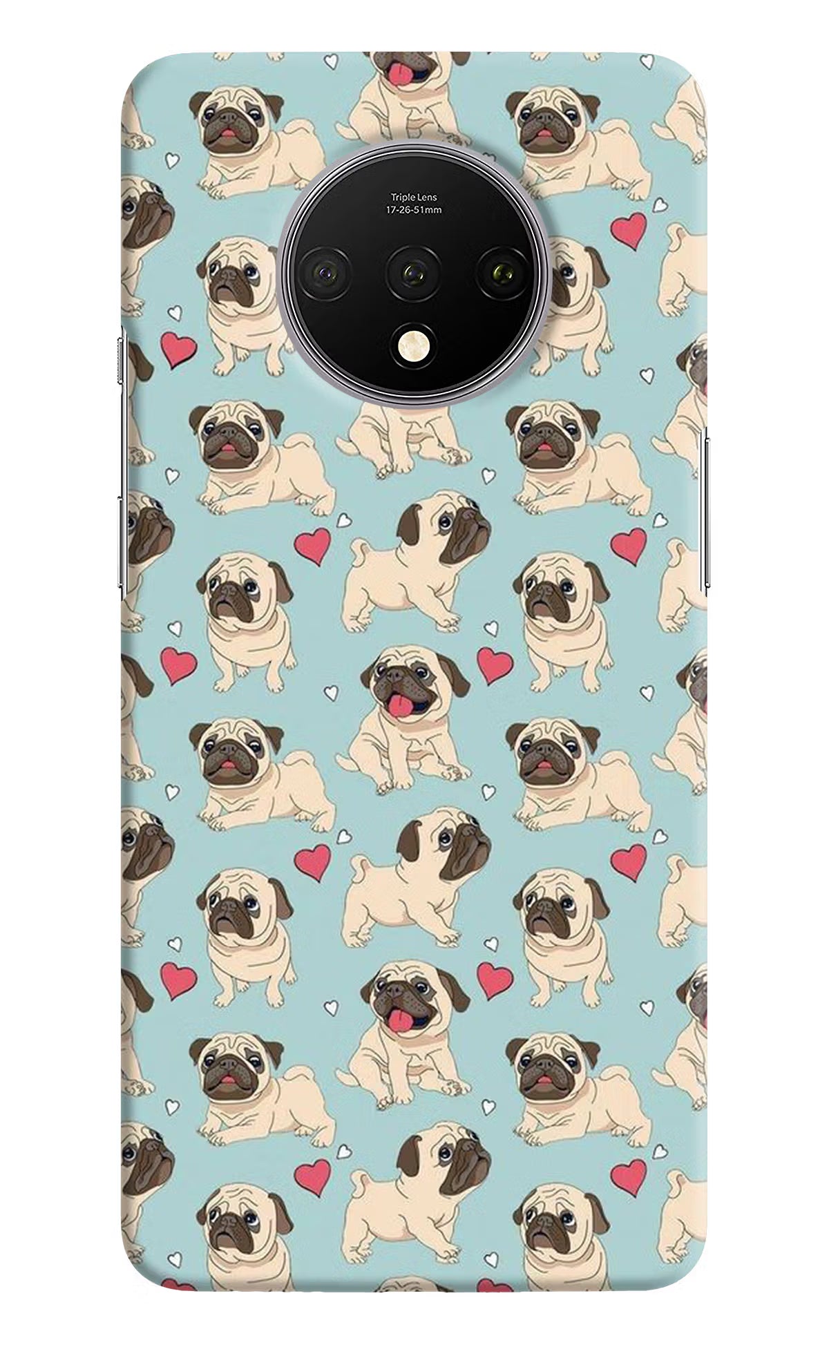 Pug Dog Oneplus 7T Hard Case Back Cover by Casekaro