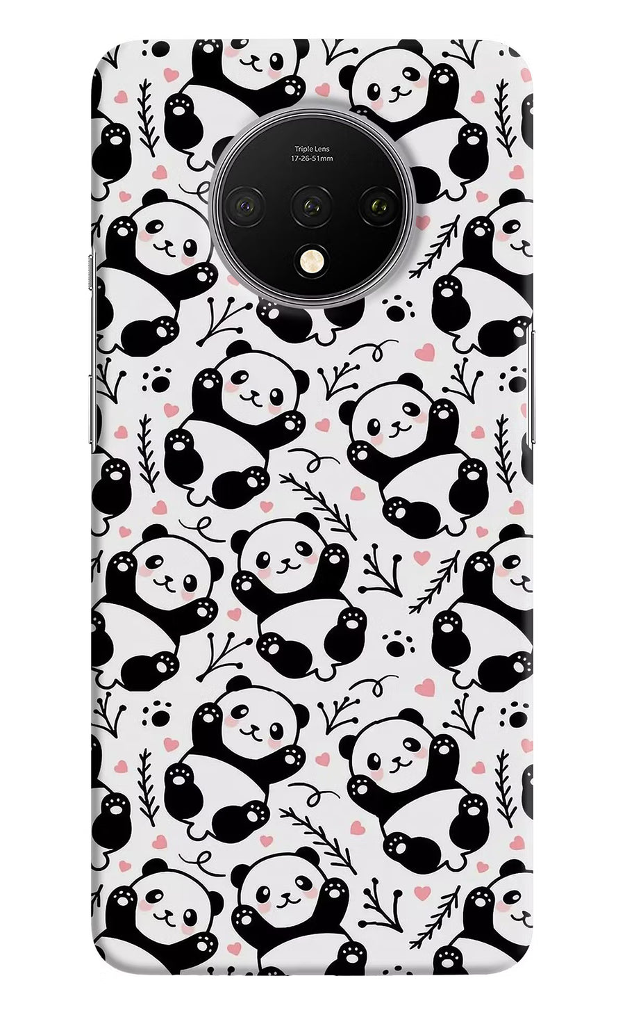 Cute Panda Oneplus 7T Back Cover, Hard case