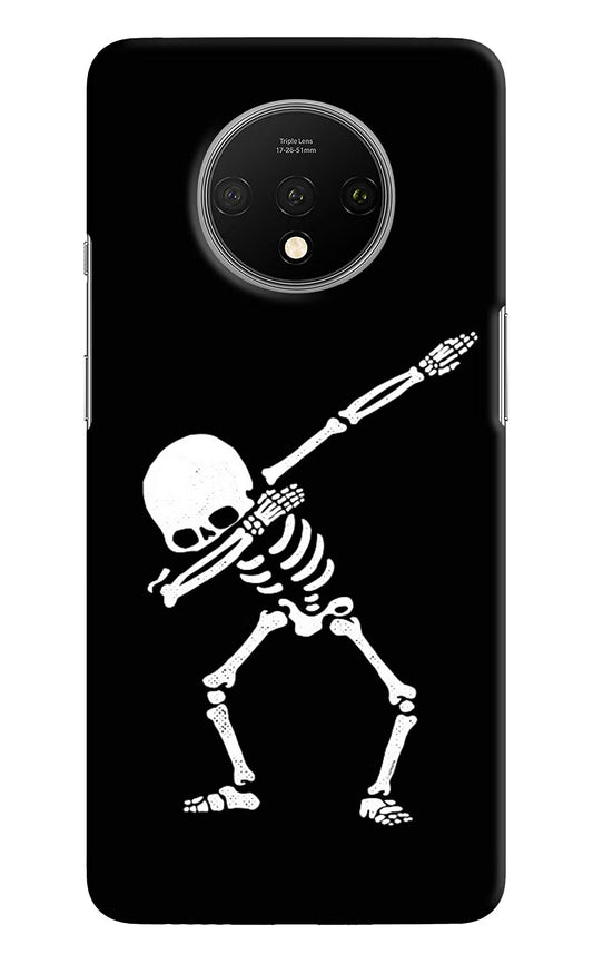 Dabbing Skeleton Art Oneplus 7T Hard Case Back Cover by Casekaro