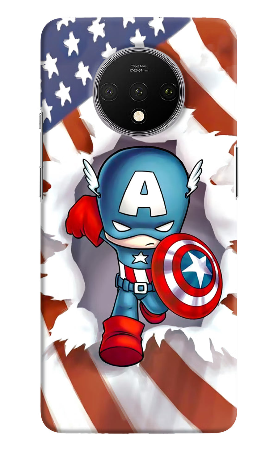 Captain America Oneplus 7T Back Cover, Hard case