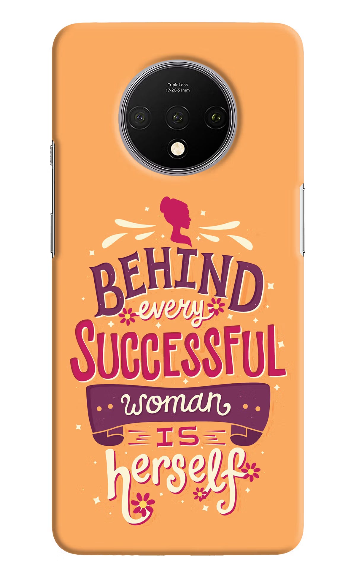 Behind Every Successful Woman There Is Herself Oneplus 7T Hard Case Back Cover by Casekaro