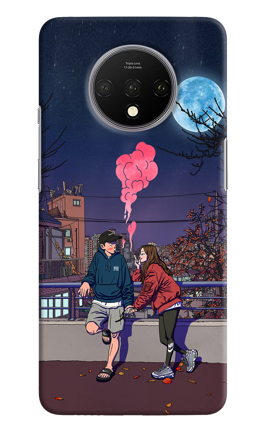 Chilling Couple Oneplus 7T Back Cover, Hard case