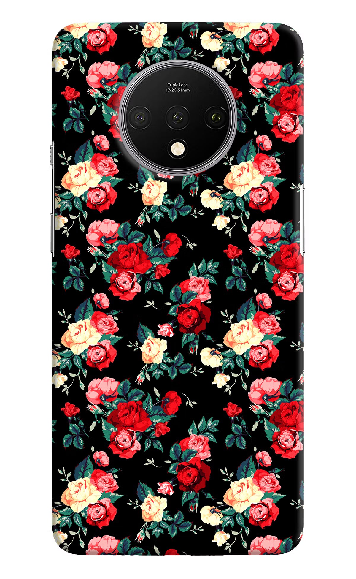 Rose Pattern Oneplus 7T Hard Case Back Cover by Casekaro
