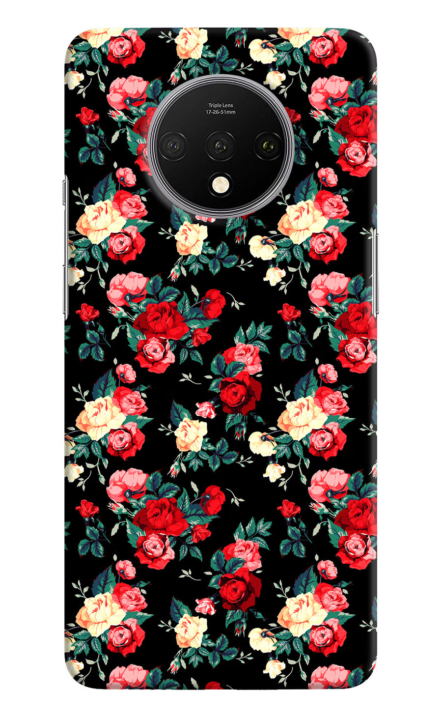 Rose Pattern Oneplus 7T Back Cover, Hard case