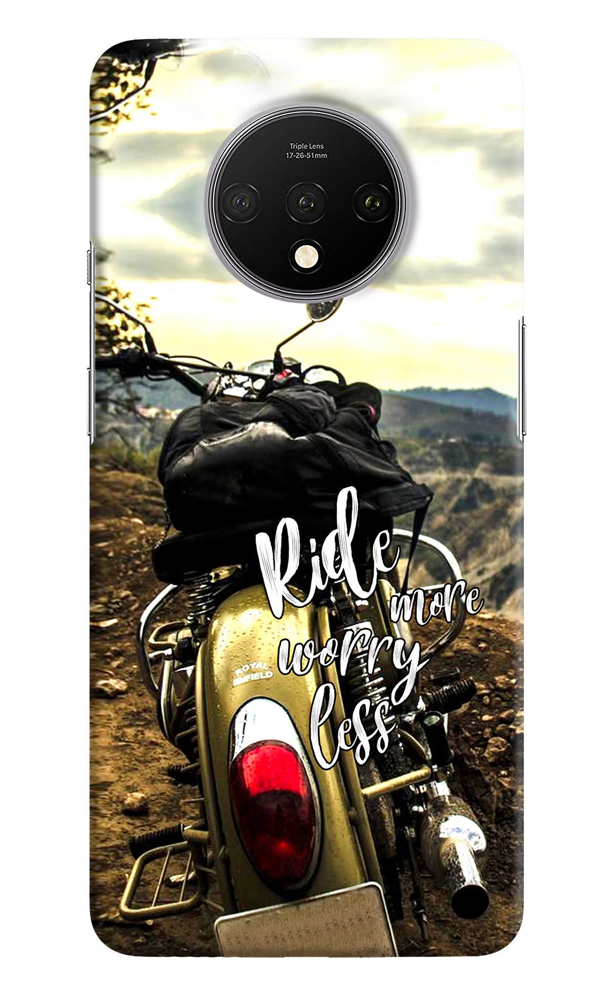 Ride More Worry Less Oneplus 7T Hard Case Back Cover by Casekaro