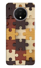 Wooden Puzzle Oneplus 7T Hard Case Back Cover by Casekaro