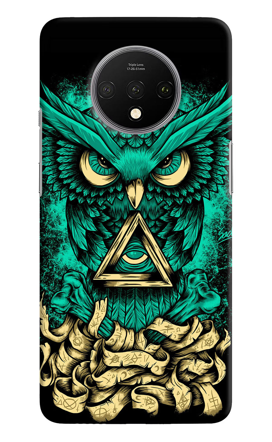 Green Owl Oneplus 7T Back Cover, Hard case