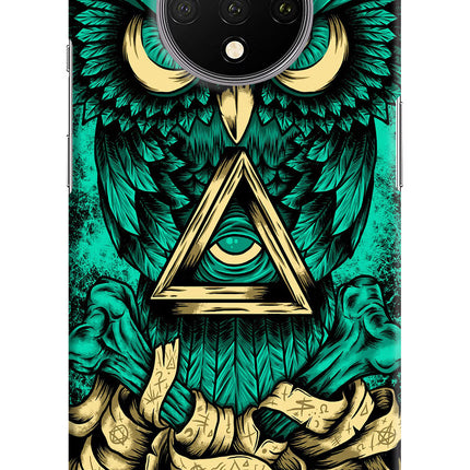 Green Owl Oneplus 7T Hard Case Back Cover by Casekaro