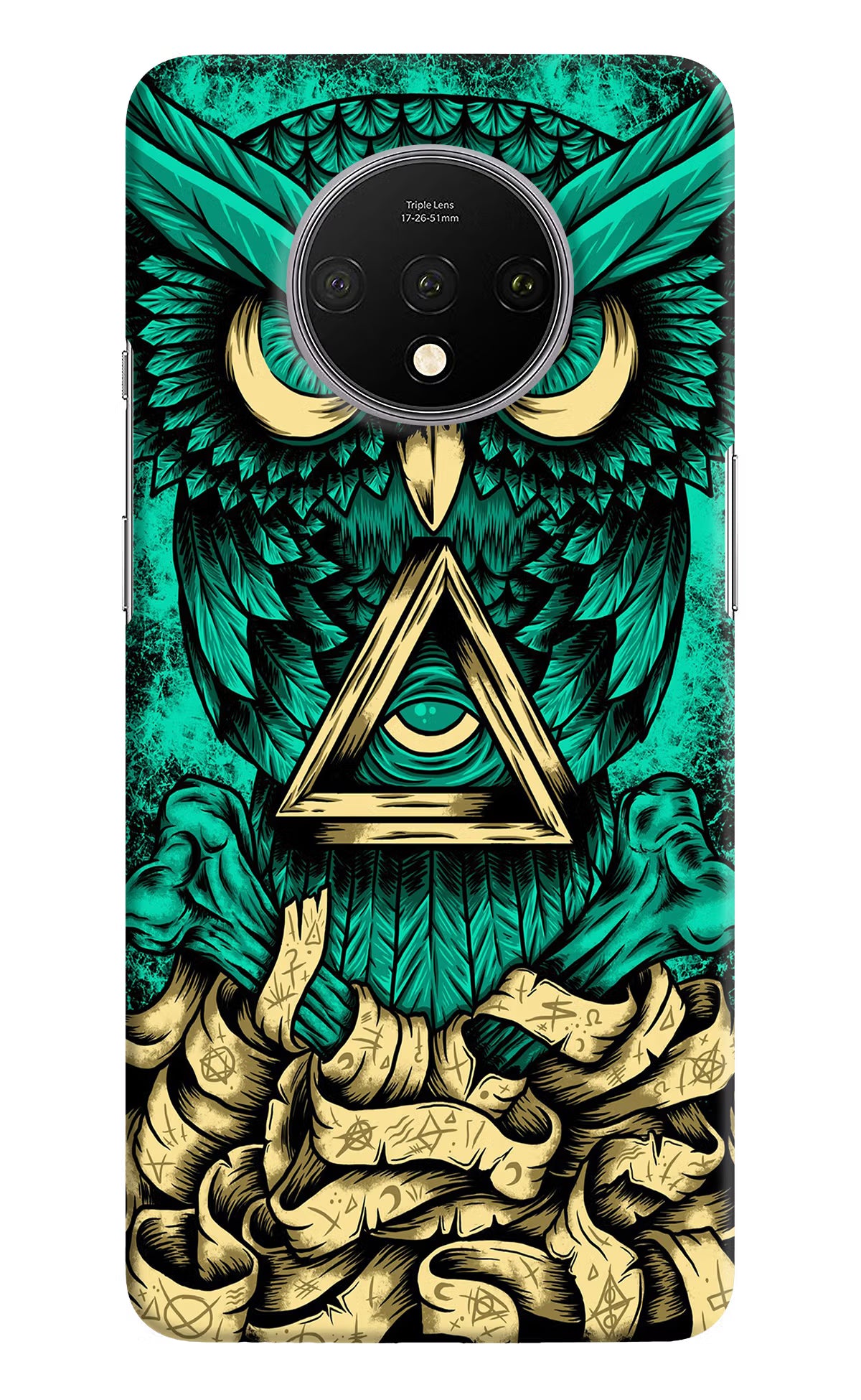 Green Owl Oneplus 7T Hard Case Back Cover by Casekaro