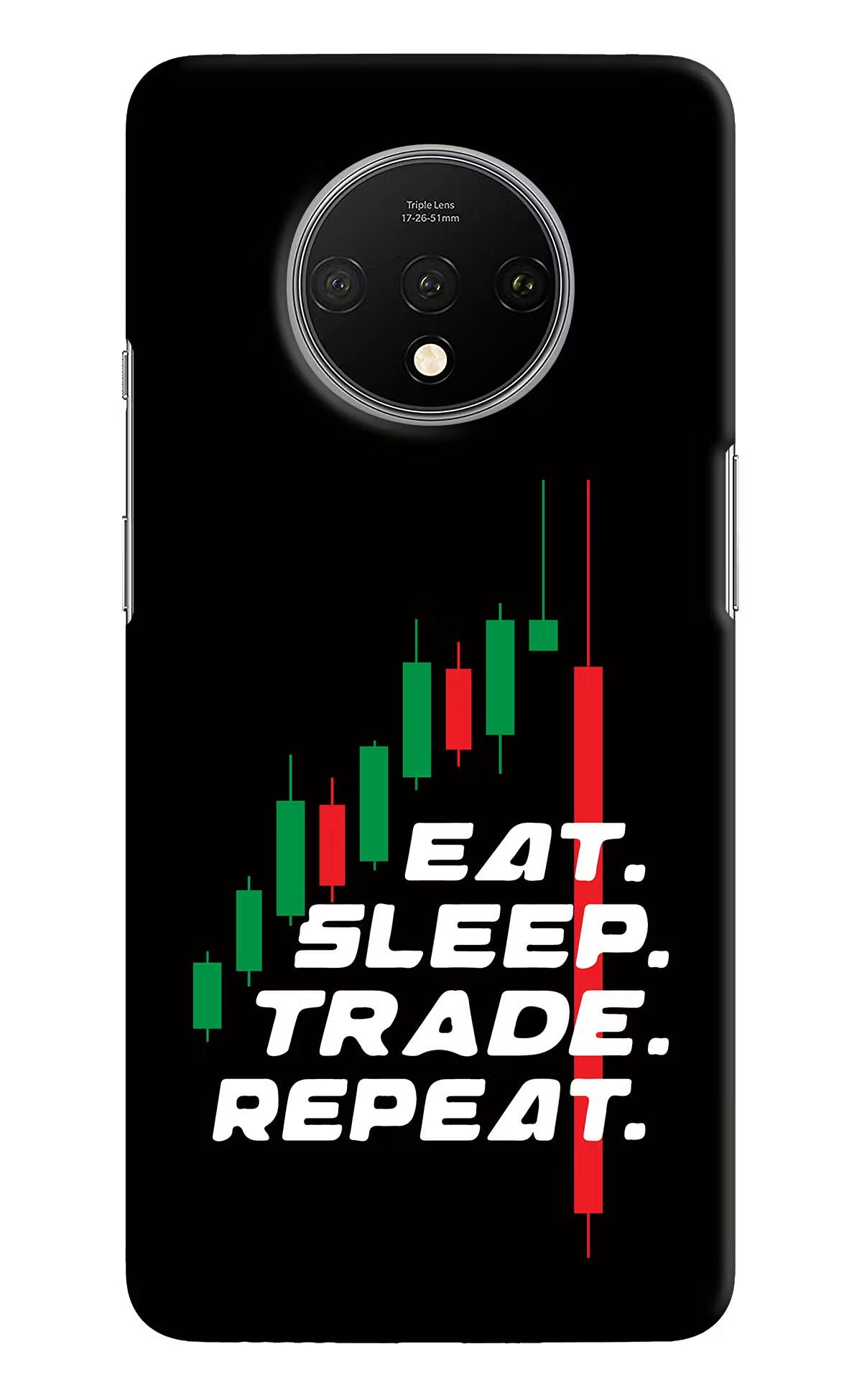 Eat Sleep Trade Repeat Oneplus 7T Hard Case Back Cover by Casekaro