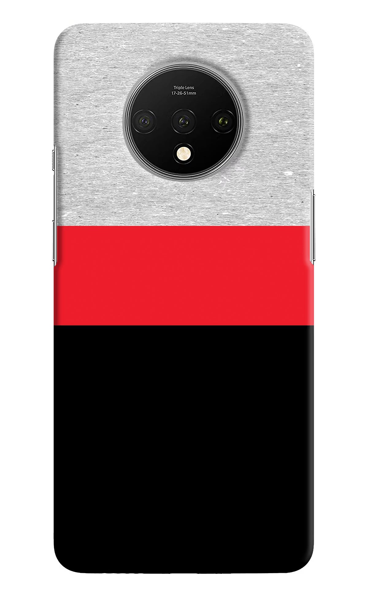 Tri Color Pattern Oneplus 7T Hard Case Back Cover by Casekaro