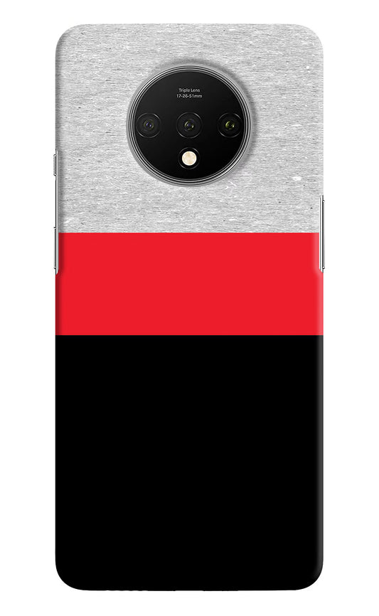 Tri Color Pattern Oneplus 7T Hard Case Back Cover by Casekaro